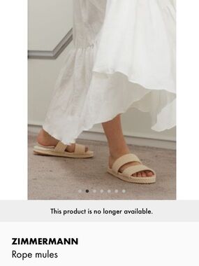 Zimmermann Beige Double-Strap Rope Slides size 38 GUC with box